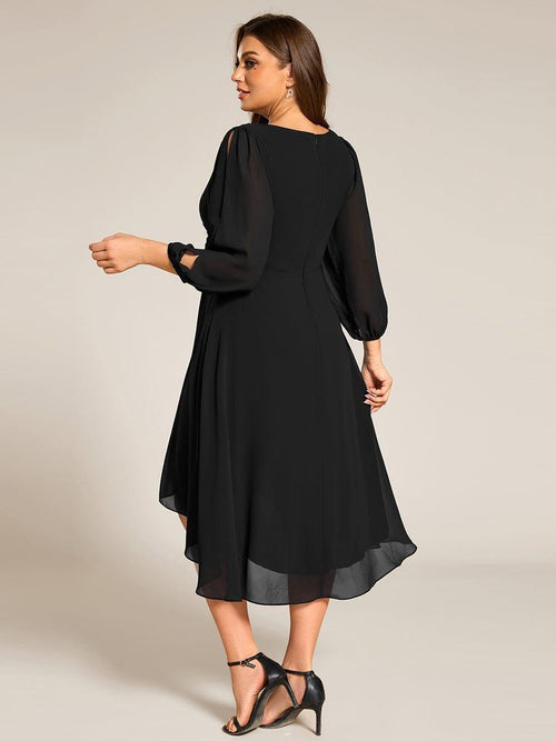 FRV Printed plus size chiffon long sleeve midi dress - Zevenaar main image 0