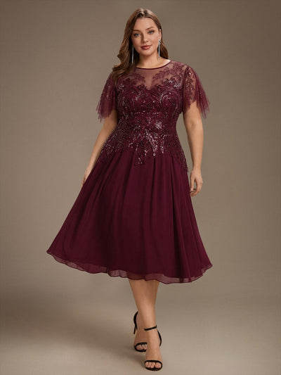Plus Size Ruffle Tulle Wedding Guest Dress