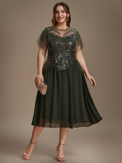 Plus Size Ruffle Tulle Wedding Guest Dress