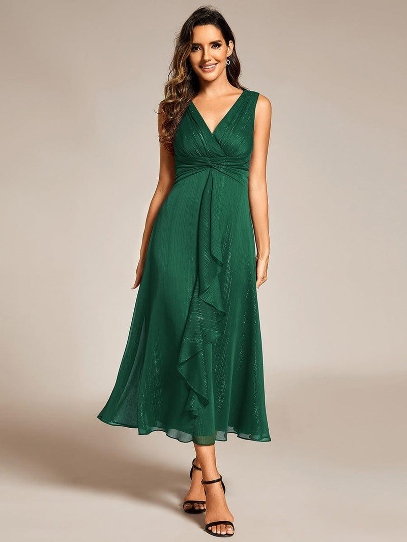 Sleeveless Maxi Tulle A - Line Regular Wedding Guest Dress omn0294