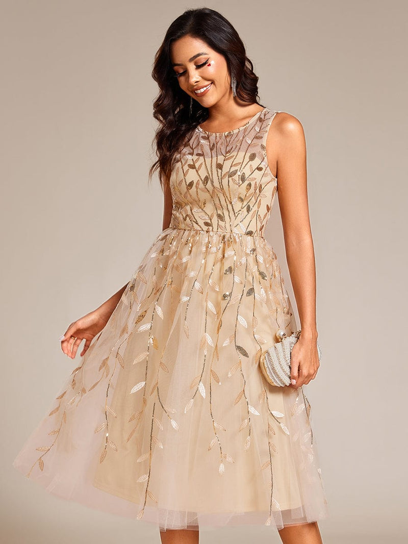 Sequin Embroidery Wedding Guest Dress Formal Evening Gown