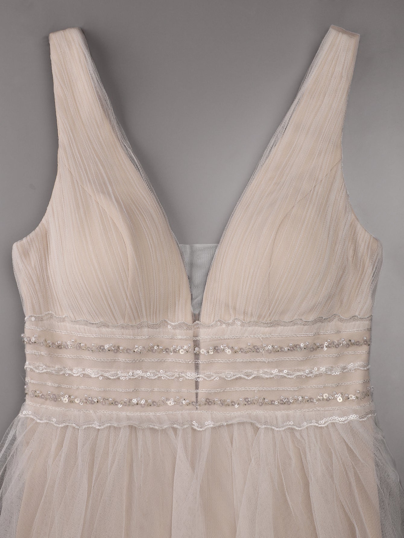 Vintage Sleeveless Lace Sheer Empire Waist A-Line Wedding Dress More Details 1