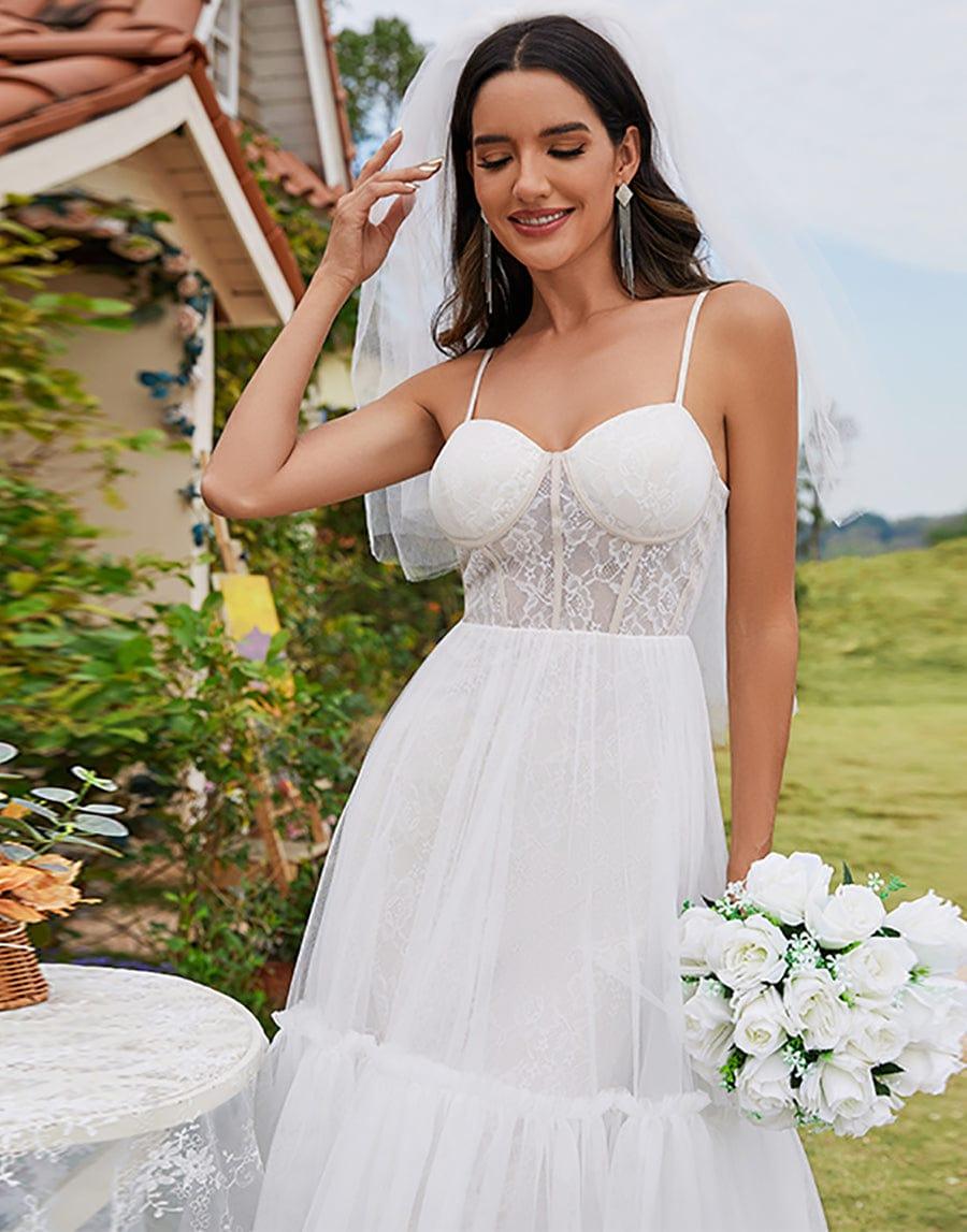 dresses with a corset top High-Low Tulle Wedding Dress Sweetheart it doesnt wrinkle Color:Marine SLK Gold Patrick-0508 Navy Blue Linen Midi