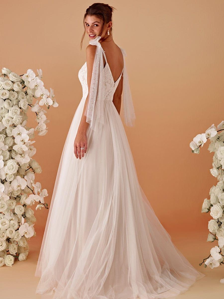 Lace V-Neck Wedding Dress