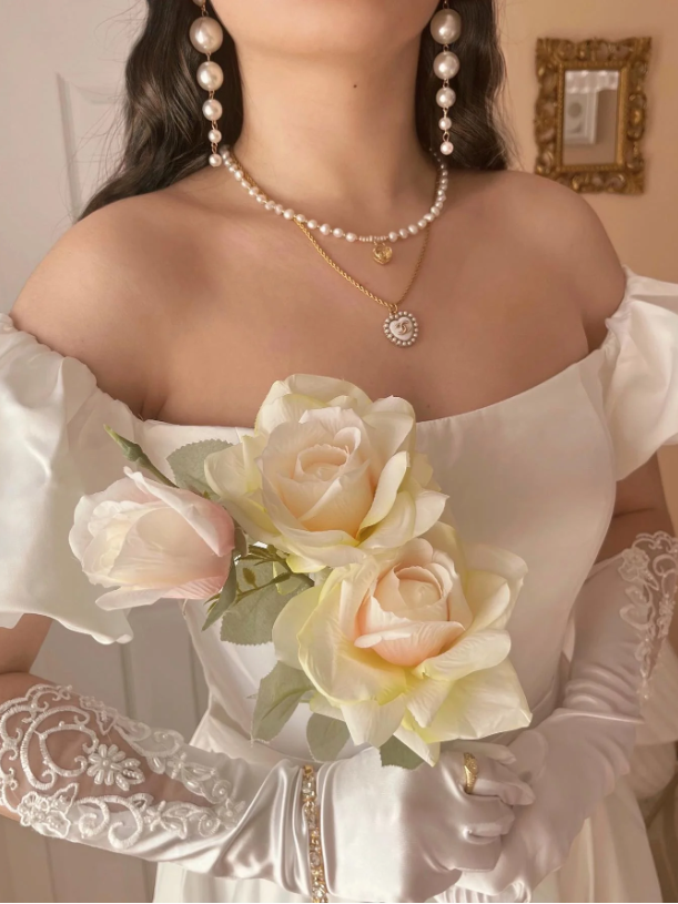 Belted Off-Shoulder Sweetheart Ball Gown Wedding Dress Fan Photos 4