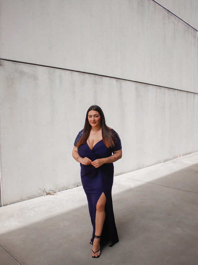 pretty GILDED|Plus Size Front Slit Short Sleeve With Sequin Mother of the Bride Dresses Fan Photos 1
