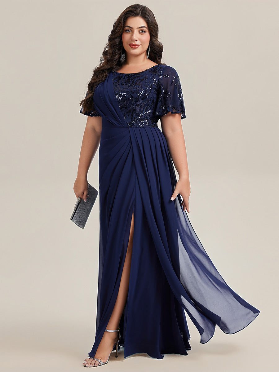 Ever-Pretty Plus Size Flowing Ribbons Chiffon Floor Length Evening Dress Occasion Dress