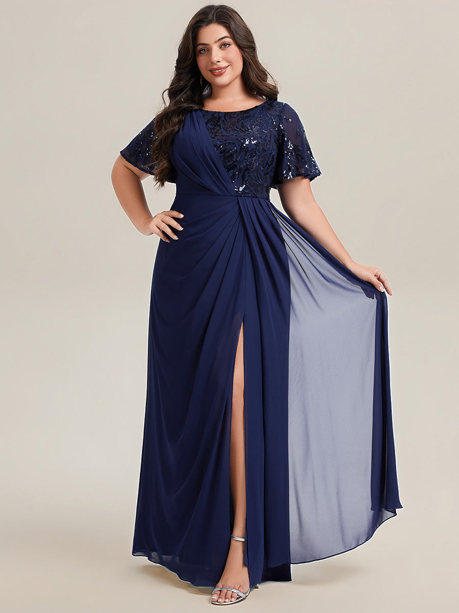 long flowy dress for engagement photos plus size Ever-Pretty Flowing Ribbons Chiffon Floor Length Mother of the Bride INSTOCK-0