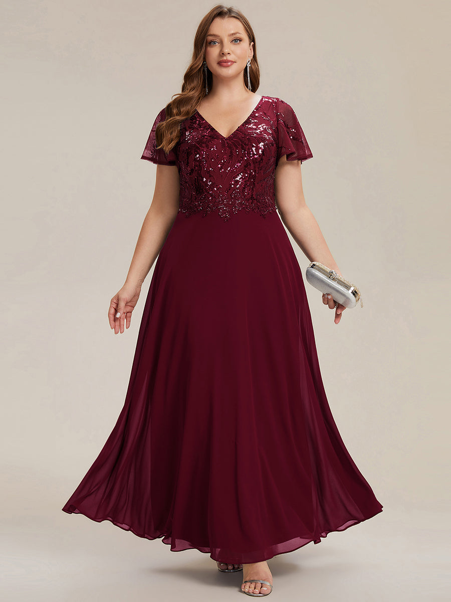 Ever-Pretty Plus Size Applique Sequin Maxi Dress