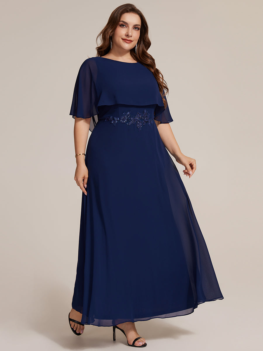 Ever-Pretty Plus Size Chiffon Cape Sleeve With Sleev