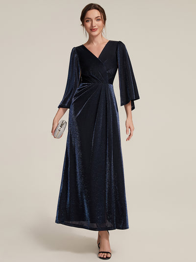 Lurex Mesh Cape Sleeve Sheath Mother of the Bride Dress