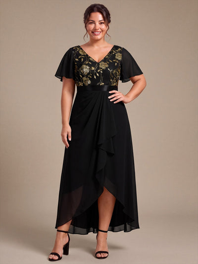 Plus Size Sequin Chiffon Mother of the Bride Dress