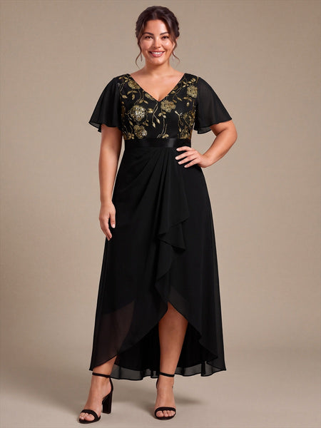 k&g formal dresses Plus Size Sequin Chiffon Mother of the Bride Dress Hierarchy1-4:WOMENS - LONG