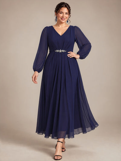 Plus Size Pleating Chiffon Mother of the Bride Dress