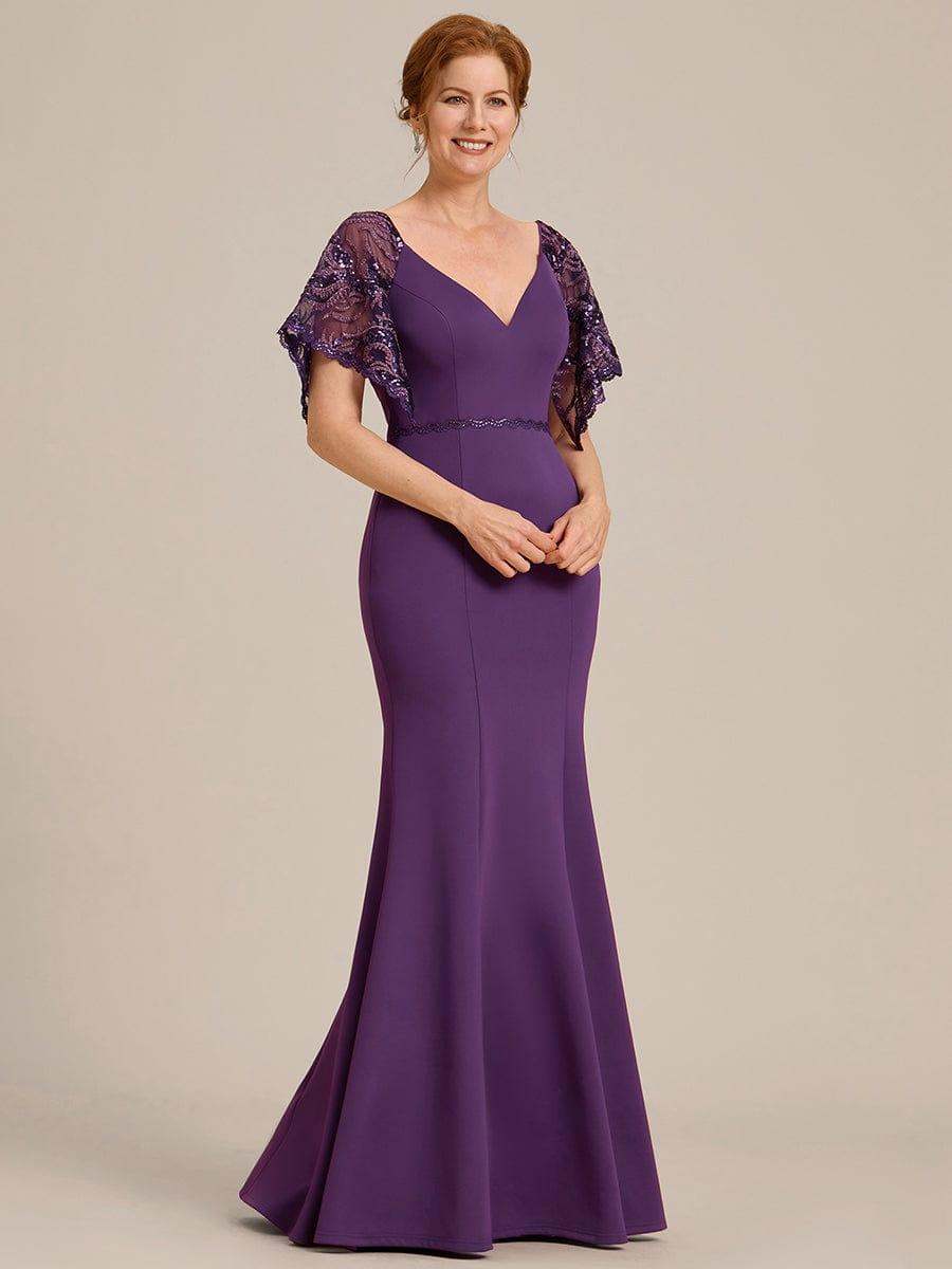 fitted lace wedding dress Sexy V Neck Maxi Bodycon Mother of the Bride Dress