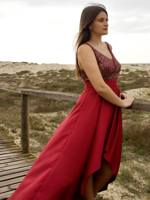 pretty ALYNA|High Low Sleeveless Plus Size Dresses With Sequin for Evening Fan Photos 2
