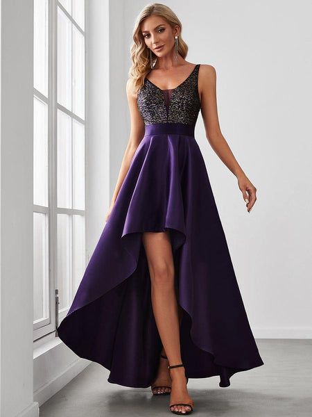 black and purple high low dress Love Culture Dress Strapless High Low Purple Black Size medium
