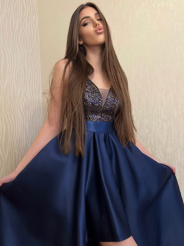 pretty ALYNA|High Low Sleeveless Plus Size Dresses With Sequin for Evening Fan Photos 6
