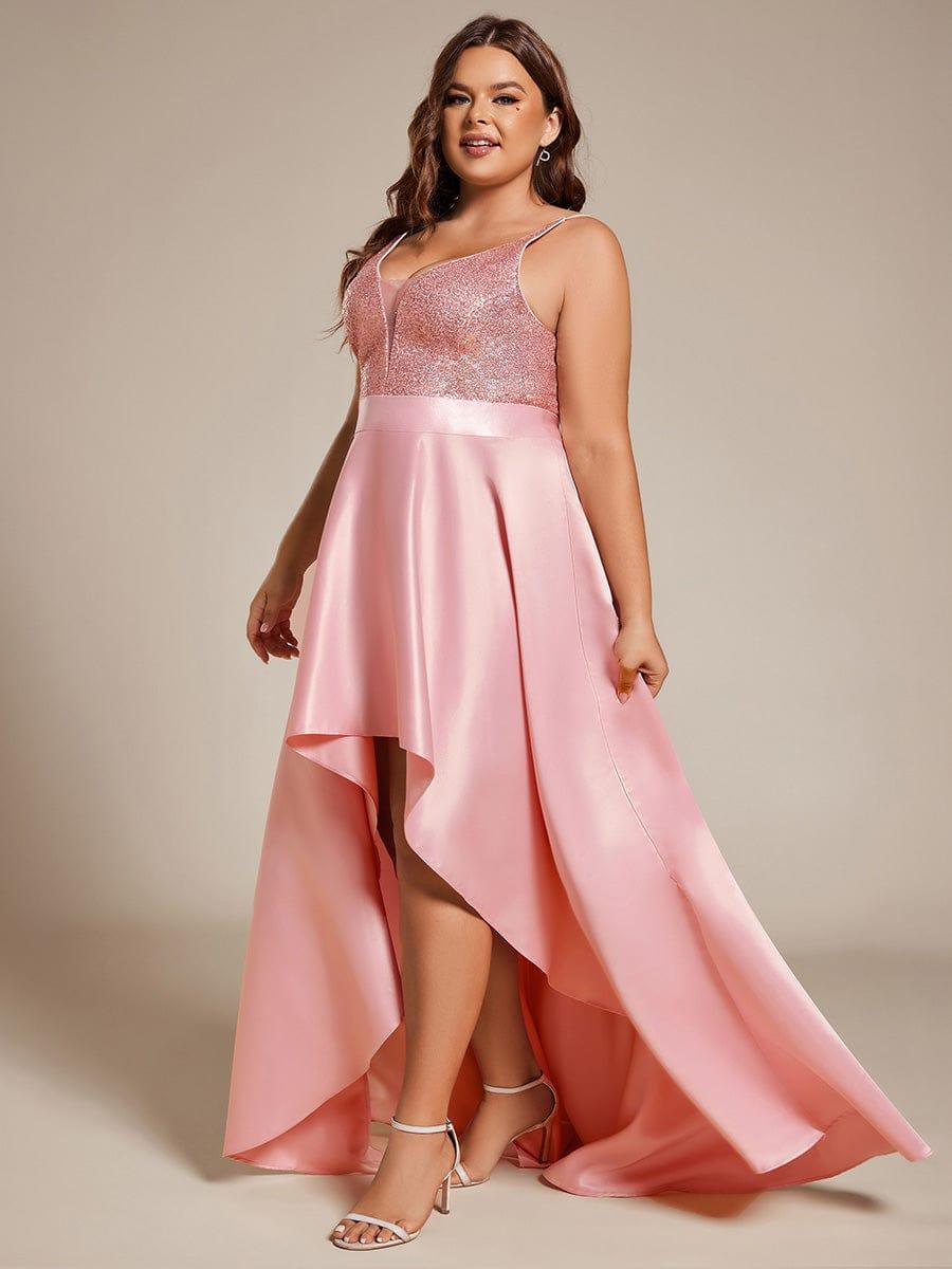 Asymmetrical Plus Size Formal Dresses for Prom #color_Pink