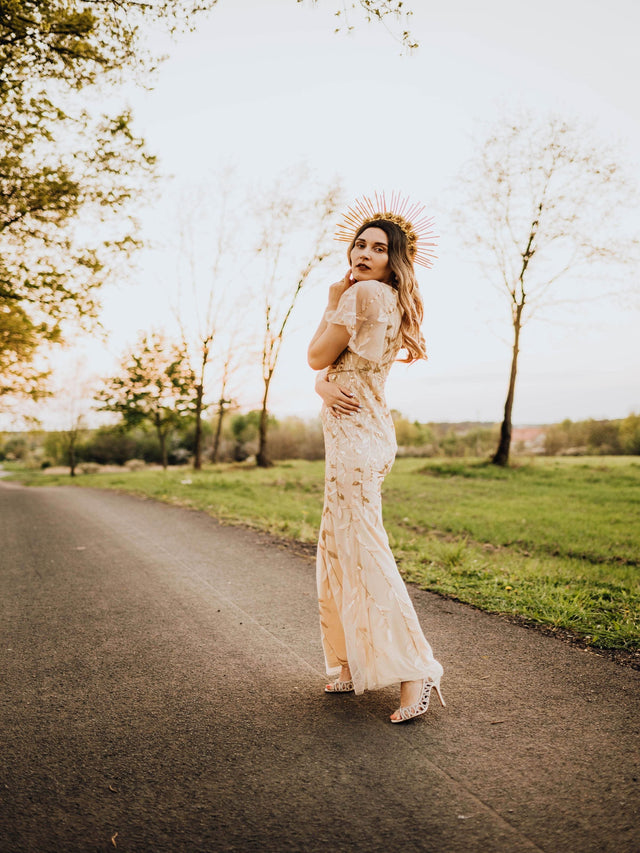 ever DIONE|Gorgeous V Neck Leaf-Sequined Fishtail Party Dress Fan Photos 4
