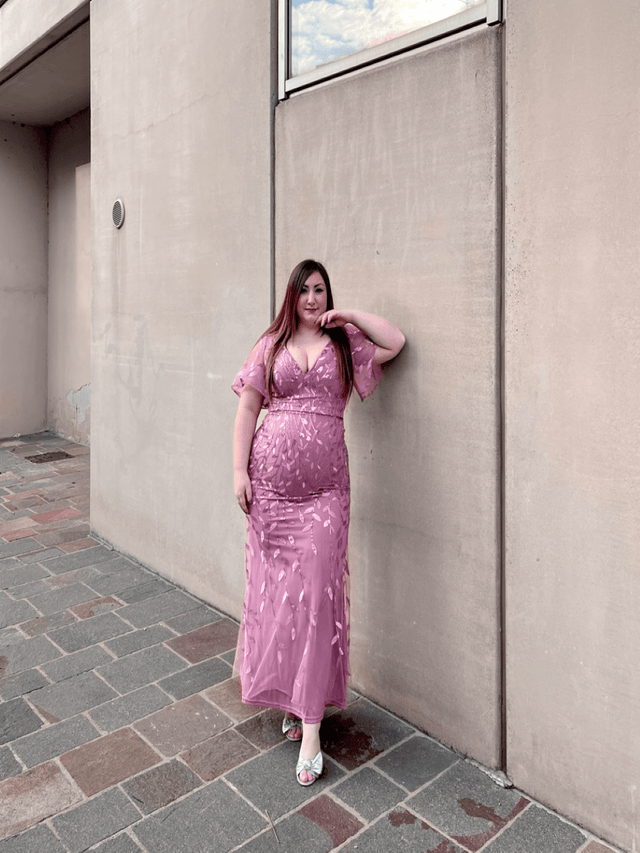 ever DIONE|Gorgeous V Neck Leaf-Sequined Fishtail Party Dress Fan Photos 1

