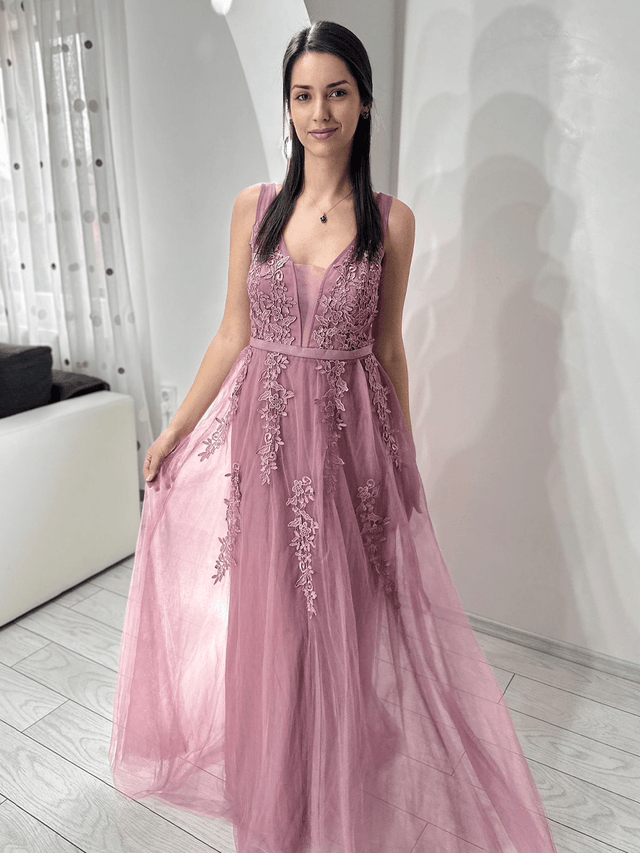 Maxi Long Elegant Ethereal Tulle Evening Dress Fan Photos 3

