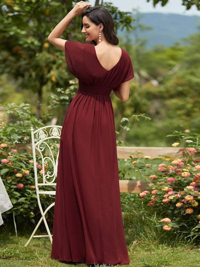 Empire Waist Maxi Chiffon Evening Dress for Women