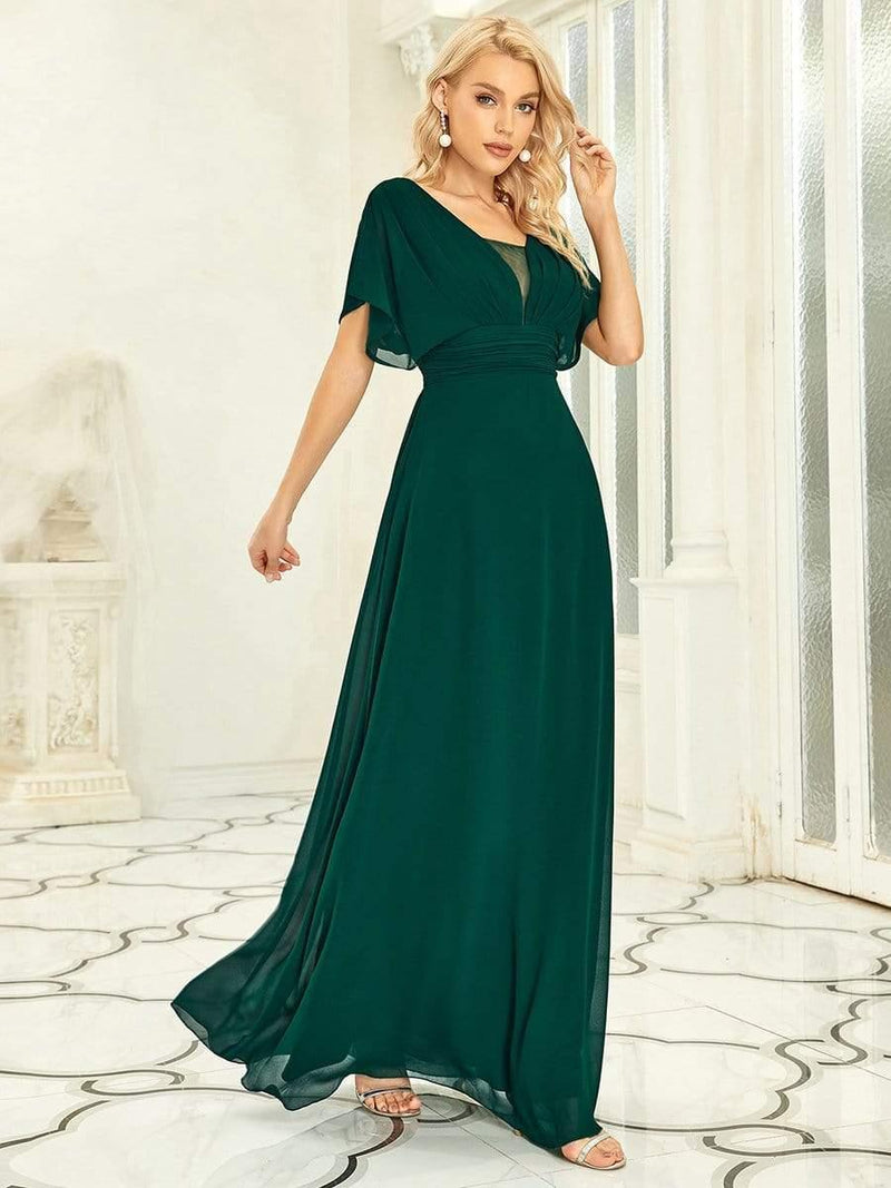 Empire Waist Maxi Chiffon Evening Dress for Women