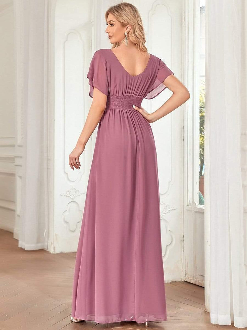 Empire Waist Maxi Chiffon Evening Dress for Women