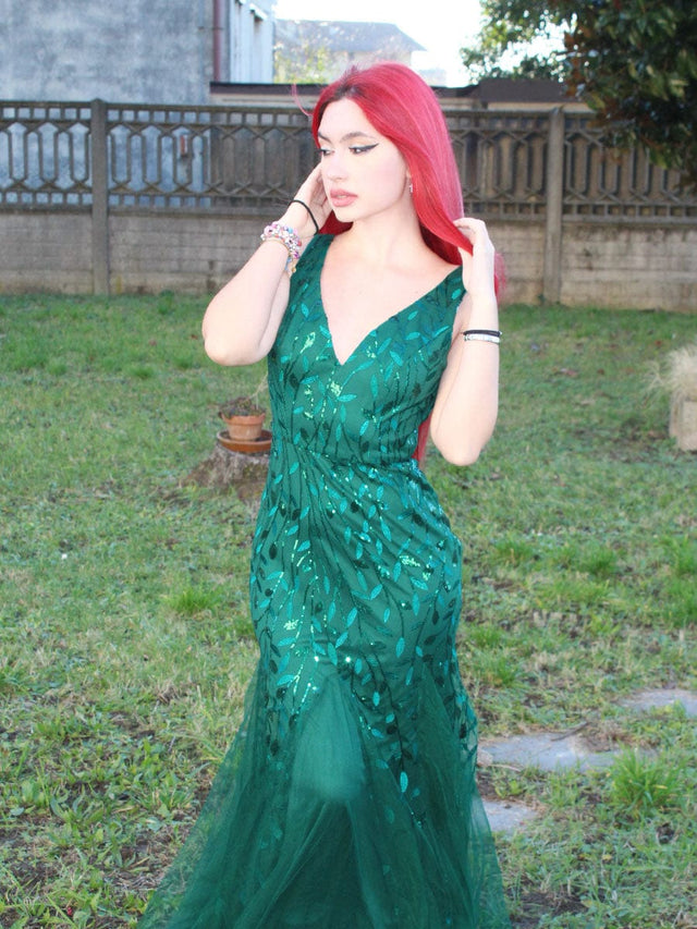 ever ORIEL|Women's Double V-Neck Fishtail Sequin Evening Dress Fan Photos 27
