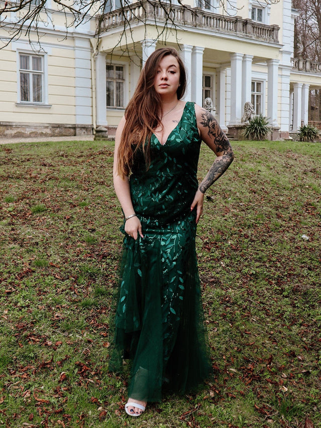 pretty ORIEL|Plus Size Maxi Sequin Formal Dresses & Gowns Fan Photos 3

