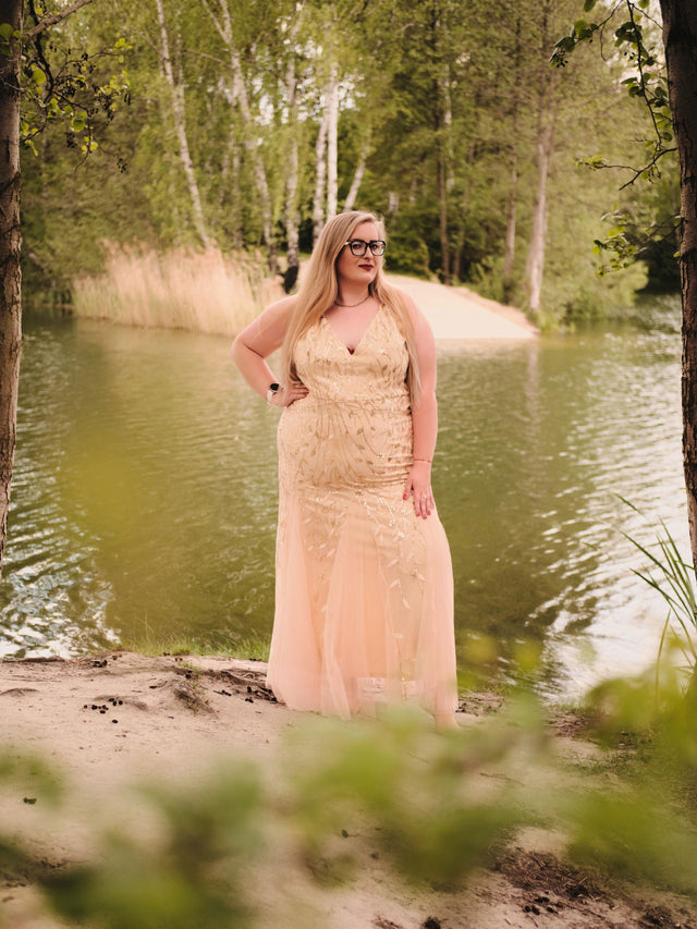 pretty ORIEL|Plus Size Maxi Sequin Formal Dresses & Gowns Fan Photos 10
