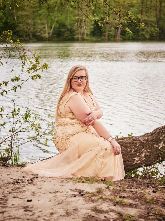 pretty ORIEL|Plus Size Maxi Sequin Formal Dresses & Gowns Fan Photos 9
