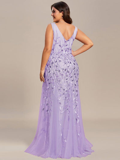 Plus Size Maxi Sequin Formal Dresses & Gowns #color_Lavender