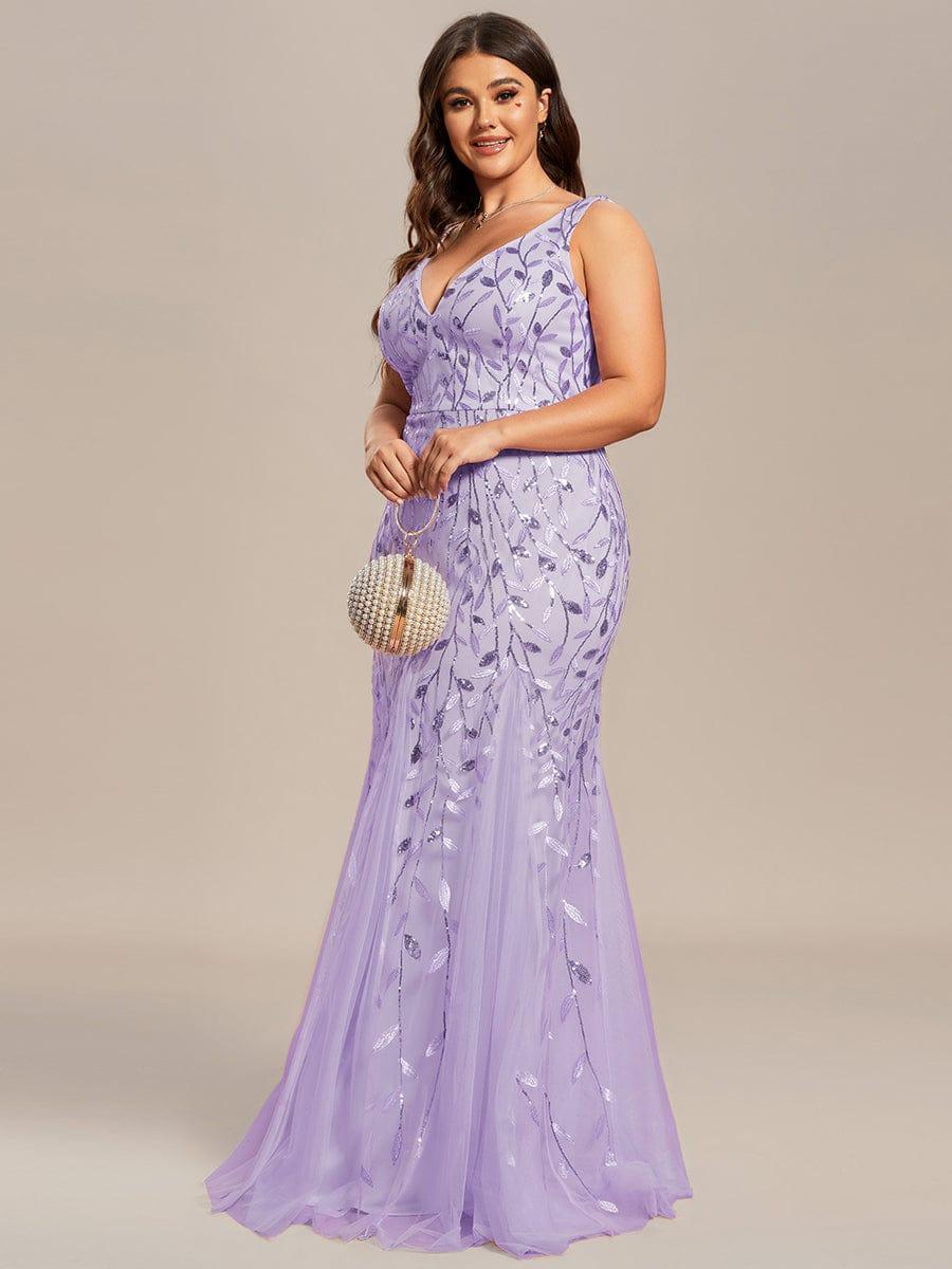 Plus Size Maxi Sequin Formal Dresses & Gowns #Color_Lavender
