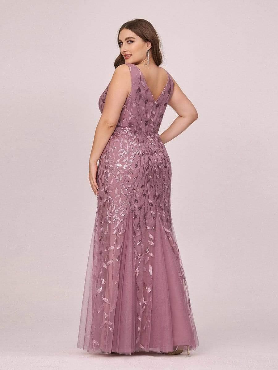 Plus Size Maxi Sequin Formal Dresses & Gowns #color_Purple Orchid