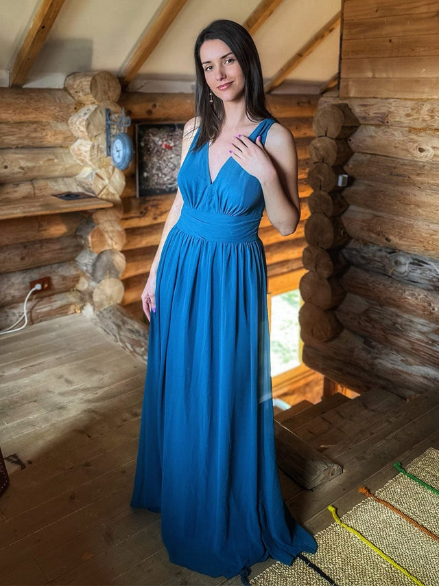 pretty HUSH|Plus Size Sleeveless V-Neck Chiffon Semi Bridesmaid Dress Fan Photos 3
