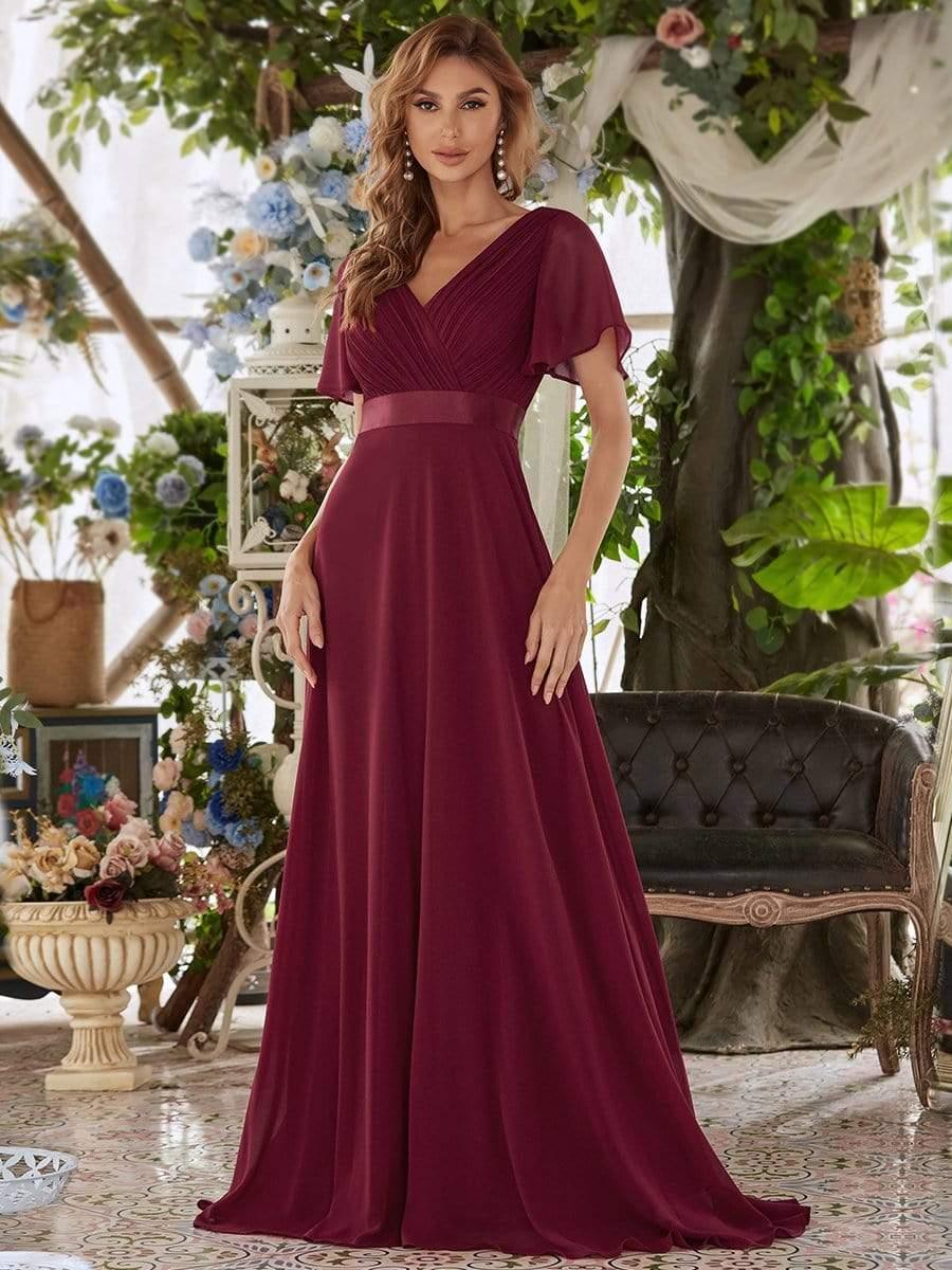Burgundy Formal Dresses #style_EP09890BD