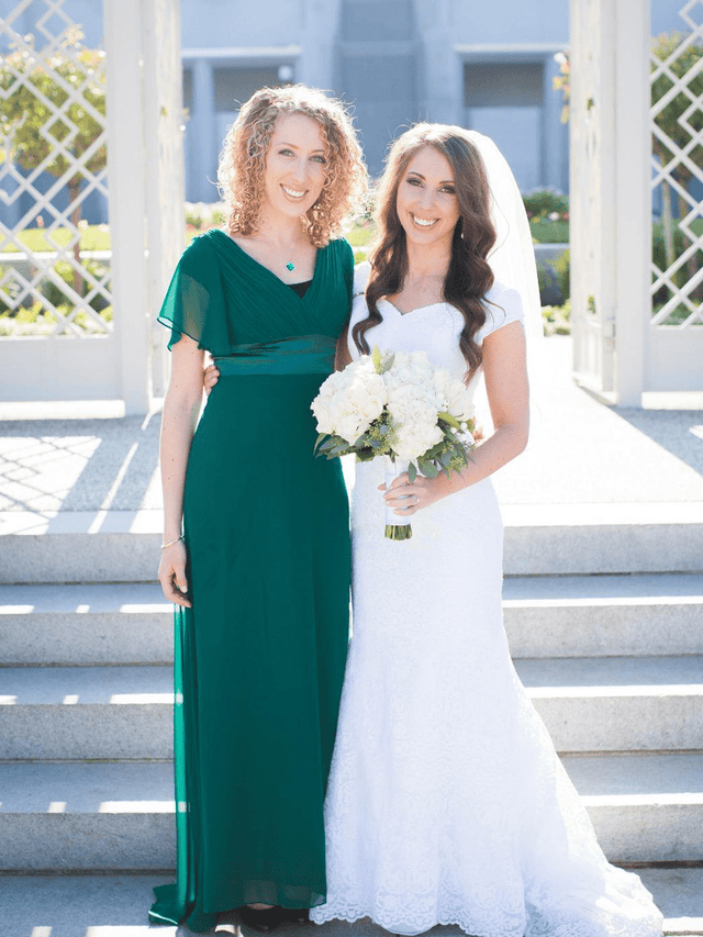ever MONICA|Long Chiffon Empire Waist Bridesmaid Dress with Short Flutter Sleeves Fan Photos 4
