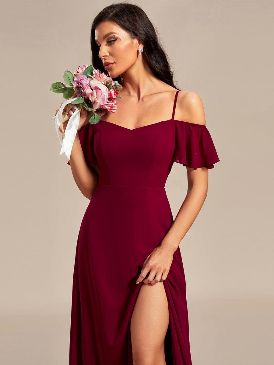 Burgundy Bridesmaid Gowns #style_ES00237BD