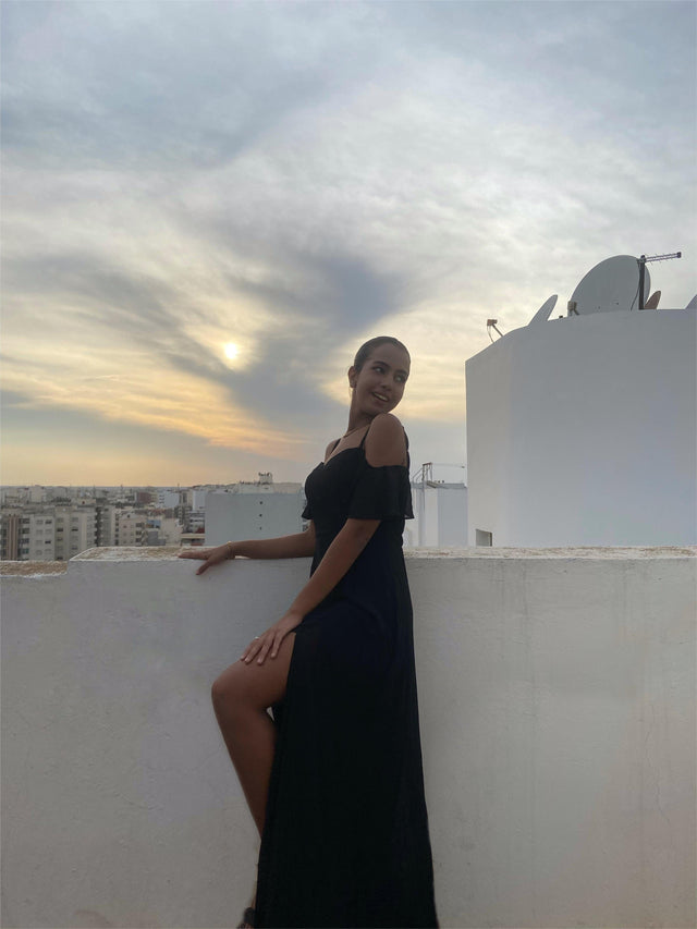 pretty REYA|Plus Size Cold Shoulder Formal Bridesmaid Dress with Side Slit Fan Photos 5
