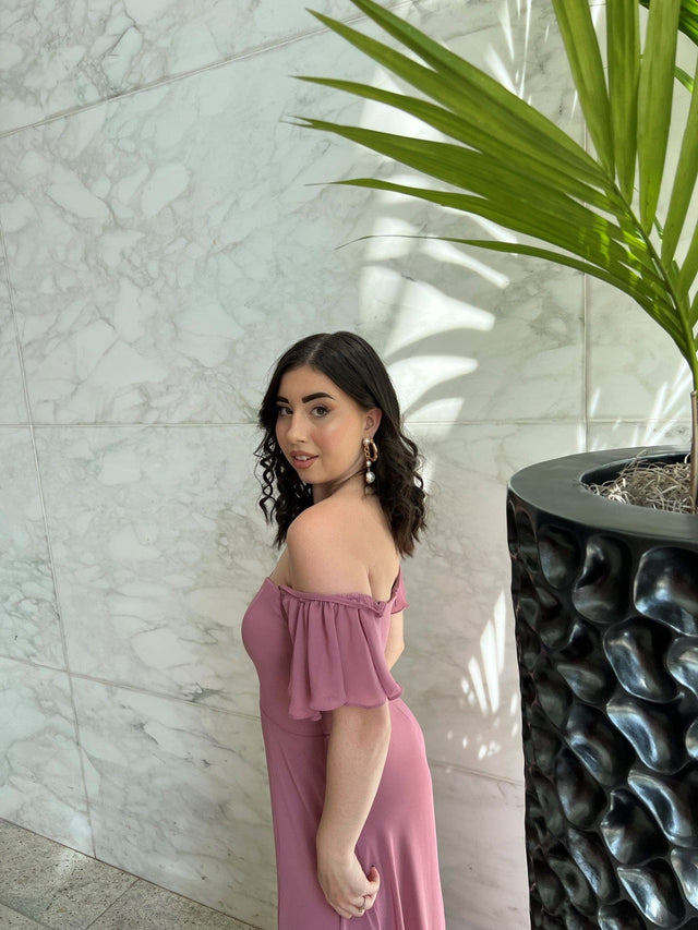 ever REYA|Stylish Cold Shoulder Flare Sleeves Flowy Bridesmaid Dress Fan Photos 20

