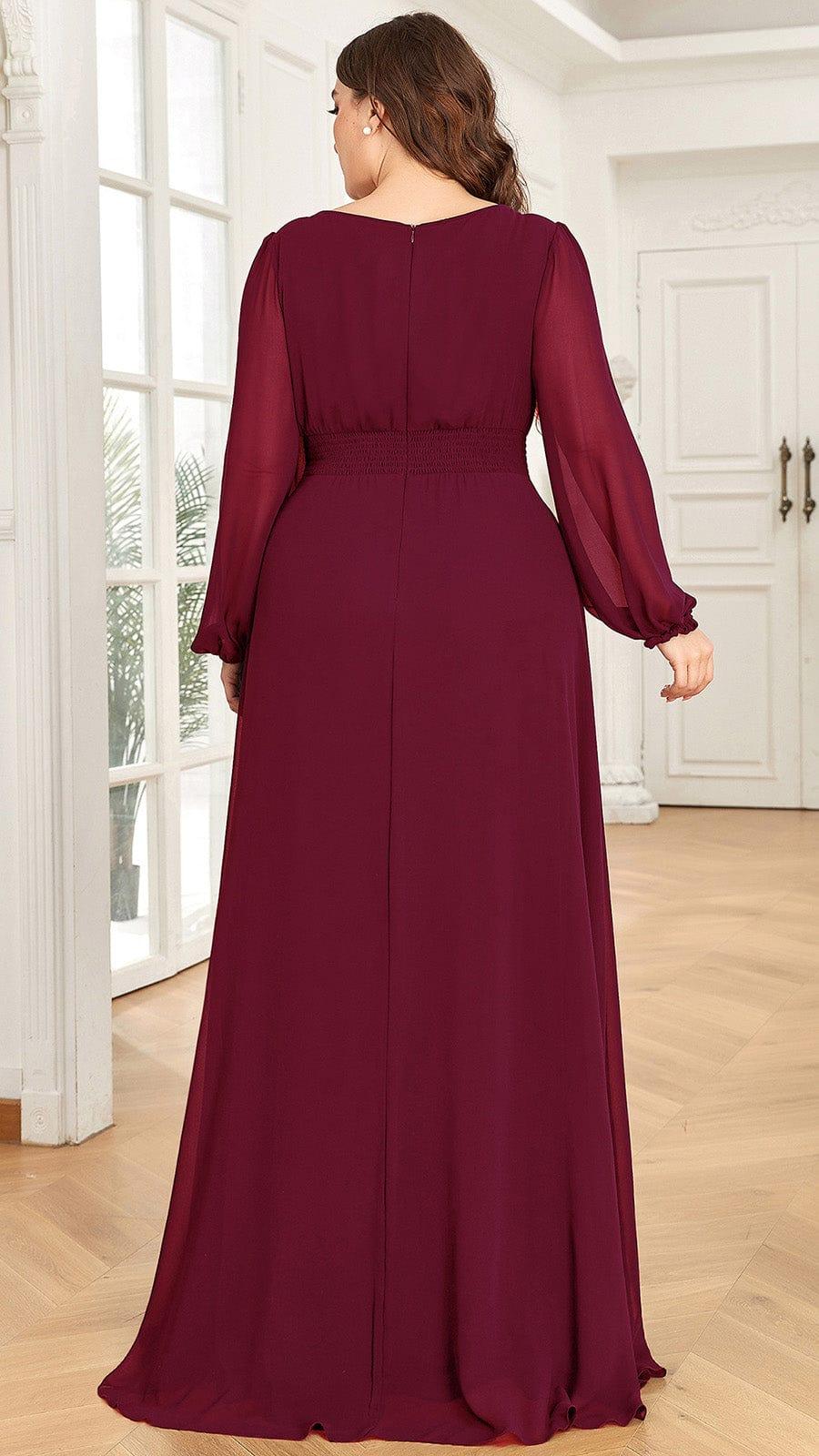 Burgundy Bridesmaid Gowns #style_ES0106BBD