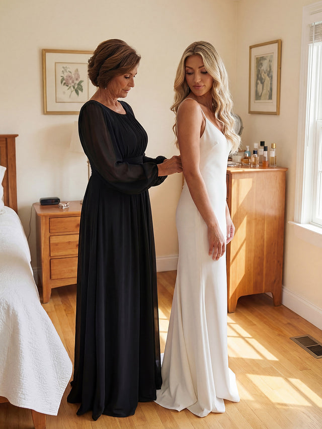 ever CELESTE|Chiffon High Empire Waist Puff Sleeve Mother Dress Fan Photos 1
