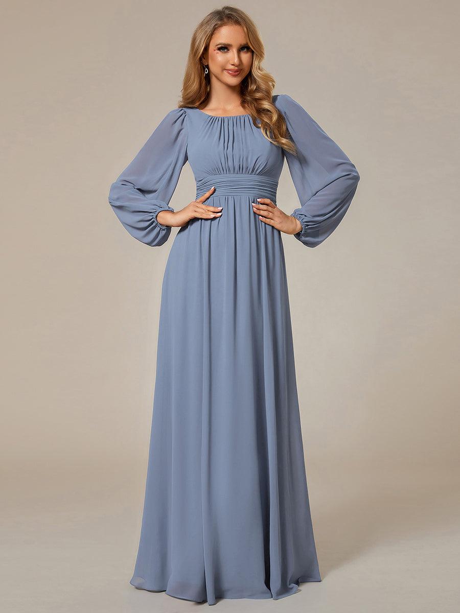 Ever-Pretty Round Neckline Long Sleeve Empire Waist Chiffon Formal Dress Ever-Pretty Round Neckline Long Sleeve Empire Waist Chiffon Formal Dress