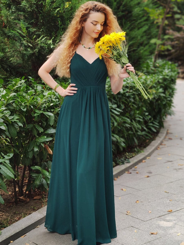 ever RUBY|Convertible Chiffon Lace Open Back Spaghetti Straps Bridesmaid Dress Fan Photos 2
