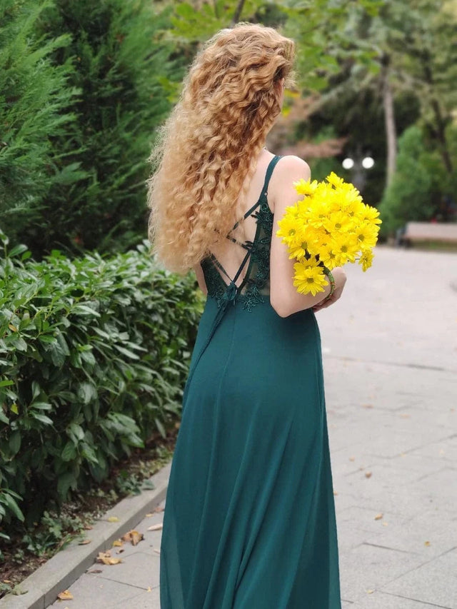 ever RUBY|Convertible Chiffon Lace Open Back Spaghetti Straps Bridesmaid Dress Fan Photos 1
