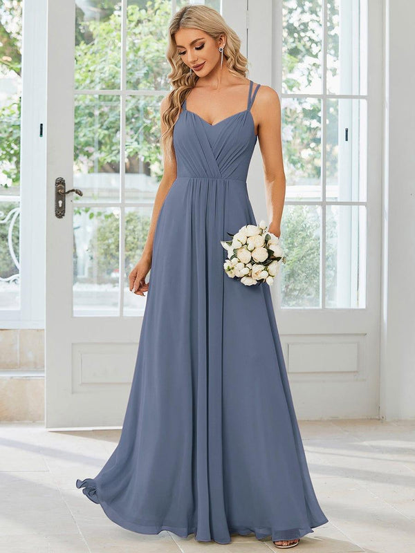 Spaghetti Strap Open Back Chiffon Dresses Stormy