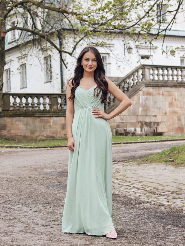ever RUBY|Convertible Chiffon Lace Open Back Spaghetti Straps Bridesmaid Dress Fan Photos 4
