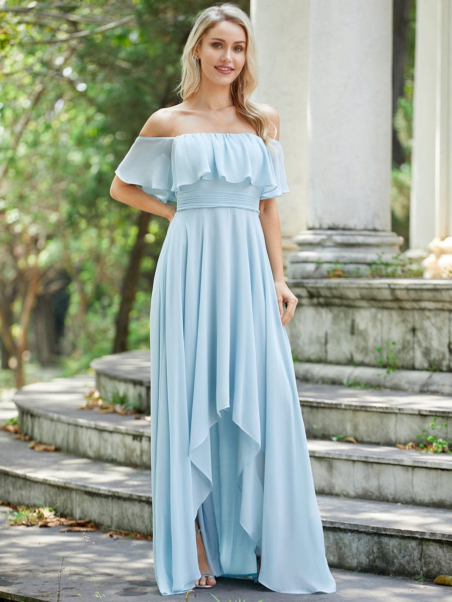Charming Off-Shoulder Asymmetrical Bridesmaid Dress - Ever-Pretty US